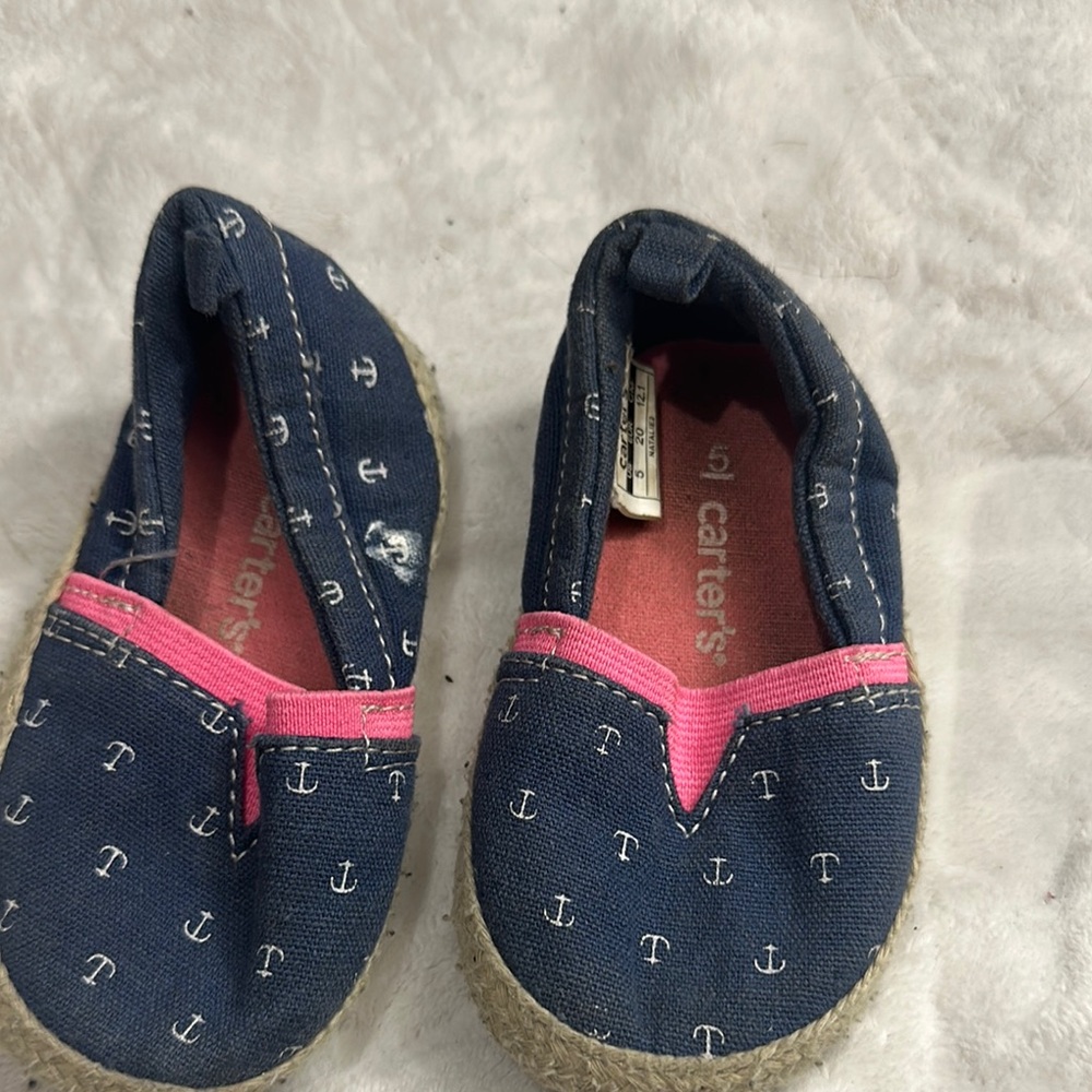 Carter's Blue and Pink Moccasin Slip-Ons